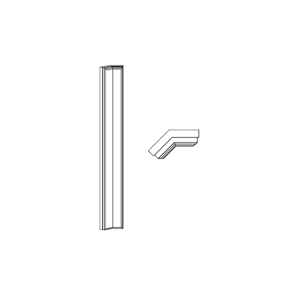 Angled filler overlay panel for cabinets