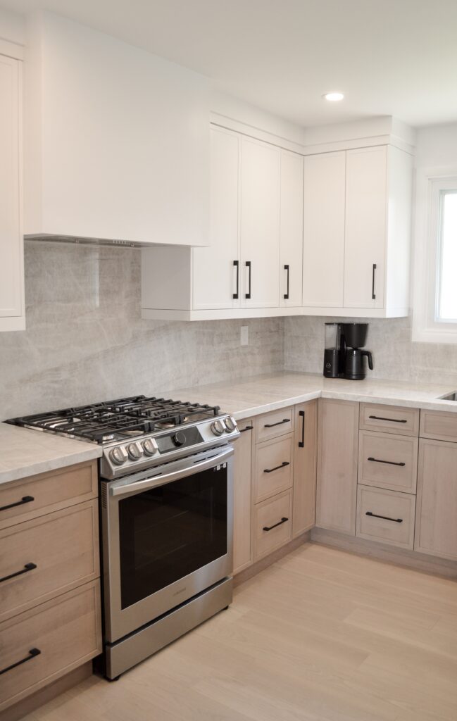 shaker cabinets two tone kitchen