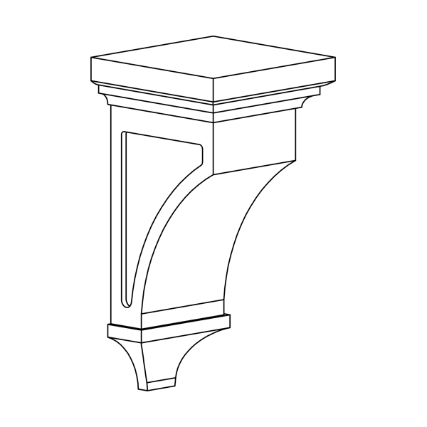 corbel for range hood cabinet components