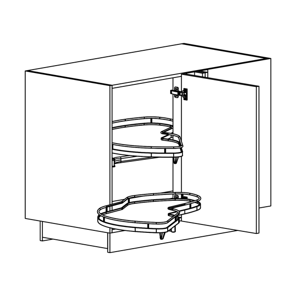 blind corner cabinet with lemans hardware 