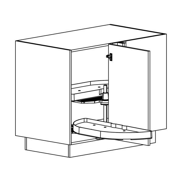 blind corner cabinet with lazy susans