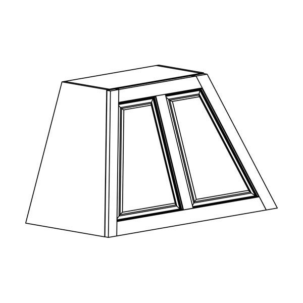 decorative top angle section of range hood cabinet component
